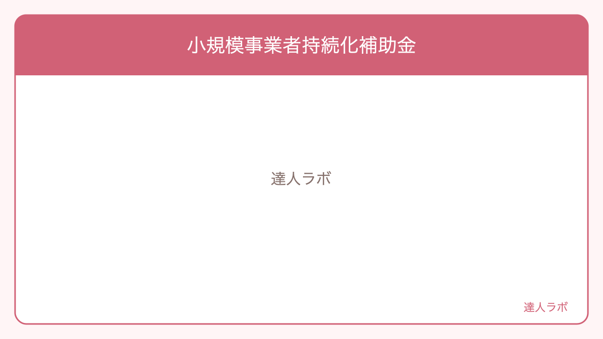 小規模事業者持続化補助金を整理した図解(達人ラボ)