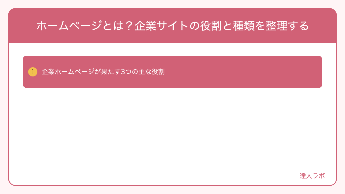 Webサイトの種類と特徴を比較する図解(達人ラボ)
