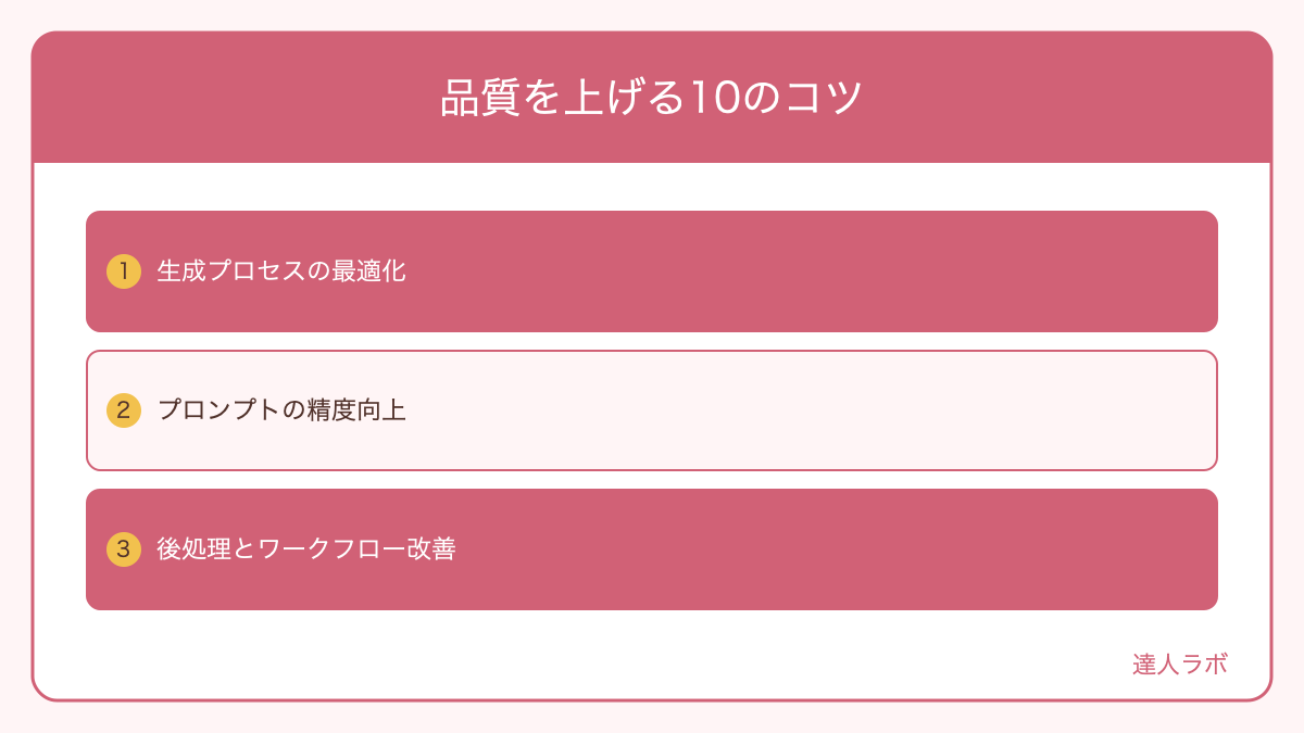 品質を上げる10のコツを整理した図解（達人ラボ）
