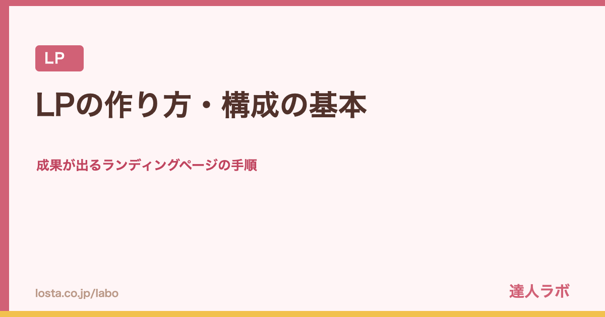 LPの作り方・構成の基本のアイキャッチ画像（達人ラボ）