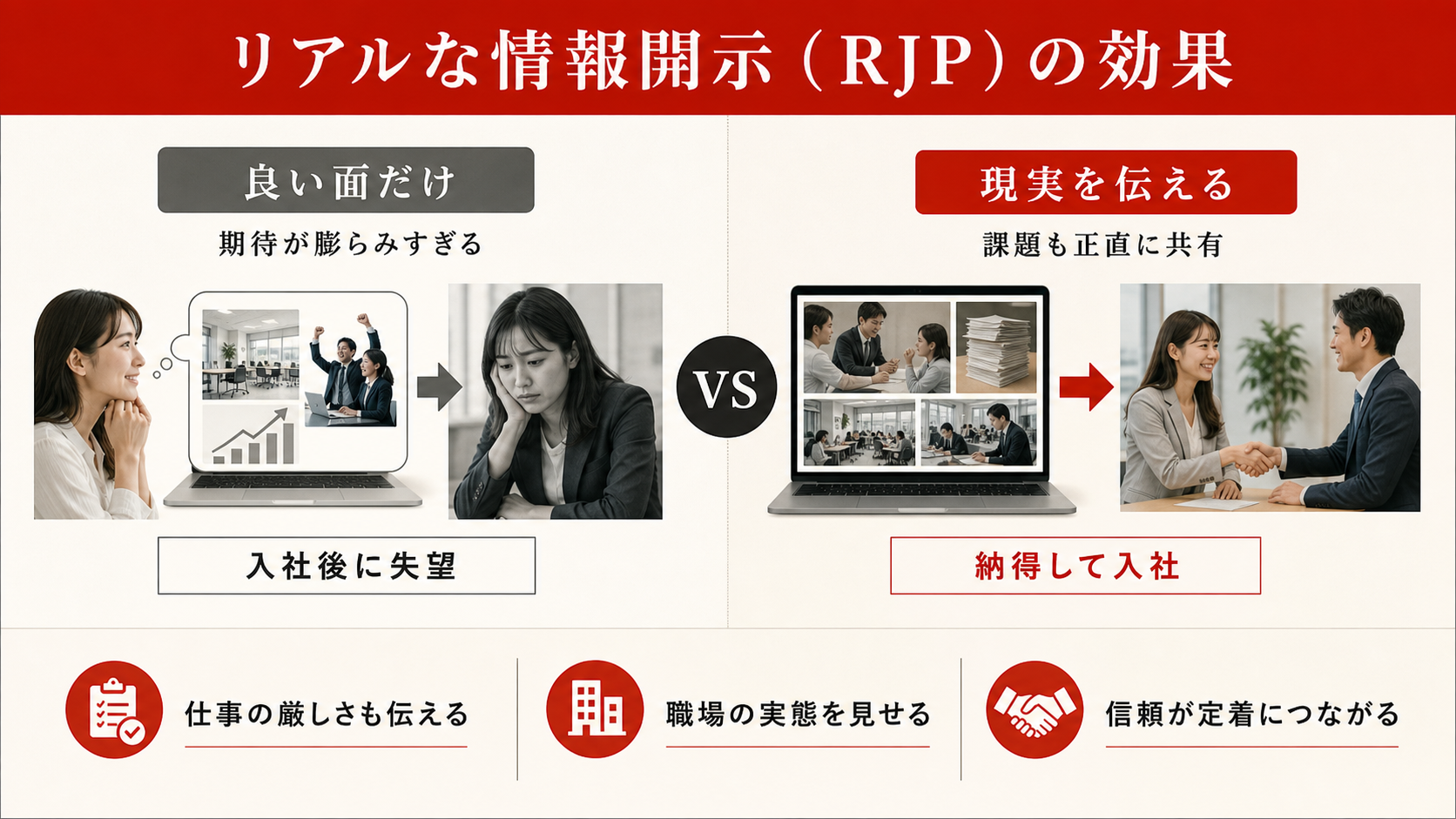 リアルな情報開示の効果を示す表（達人ラボ）