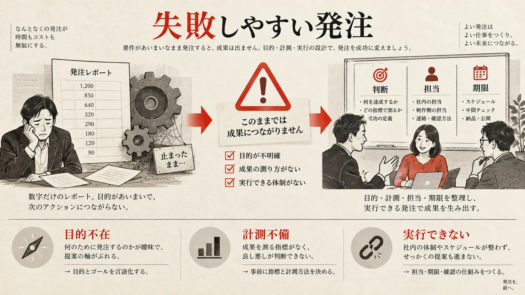 失敗しやすい発注と見積もりの注意点の図解｜達人ラボ