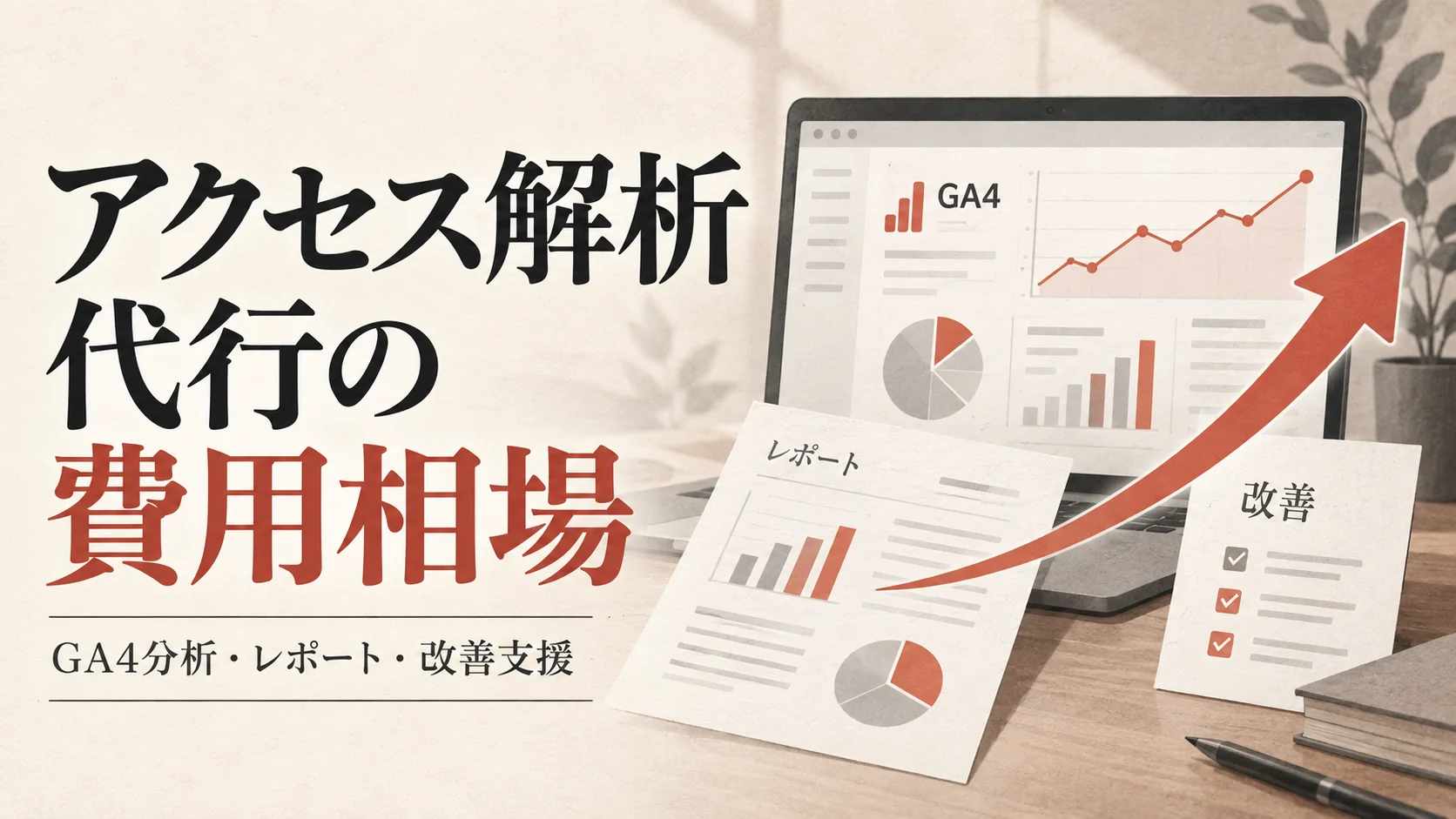 アクセス解析代行の費用相場｜GA4分析・レポート・改善支援を比較【2026年版】｜アイキャッチ