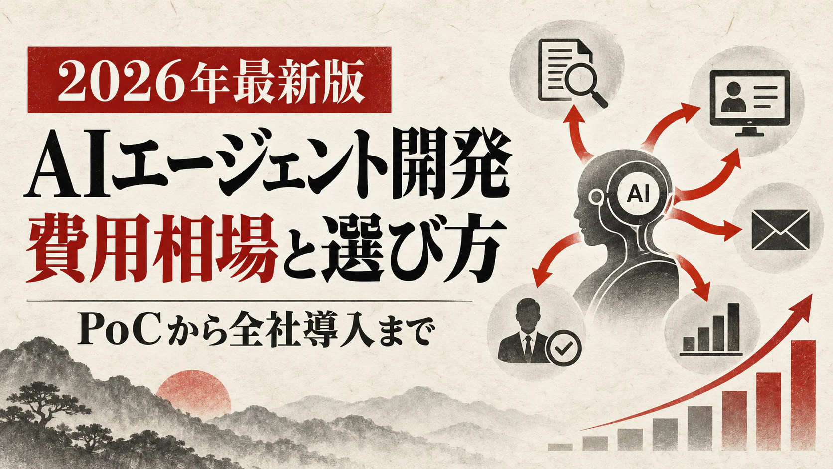 AIエージェント開発の費用相場｜導入方法・料金・依頼先の選び方【2026年版】｜アイキャッチ