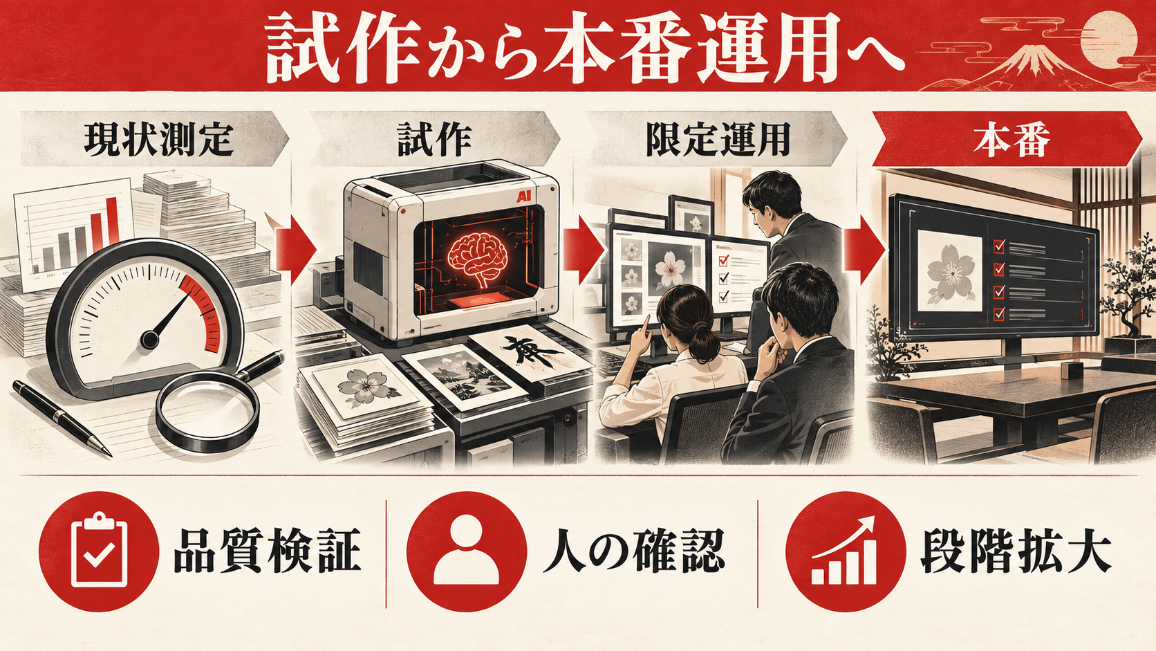 試作から本番運用までの進め方の図解|達人ラボ