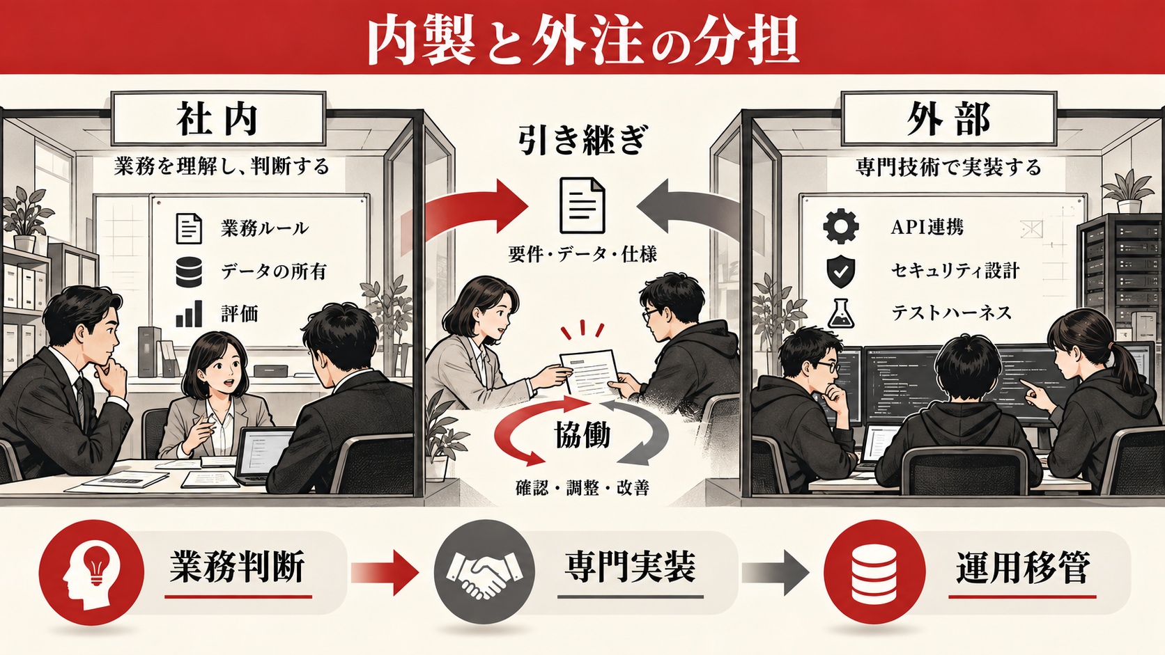 内製と外注をどう組み合わせるかの図解|達人ラボ