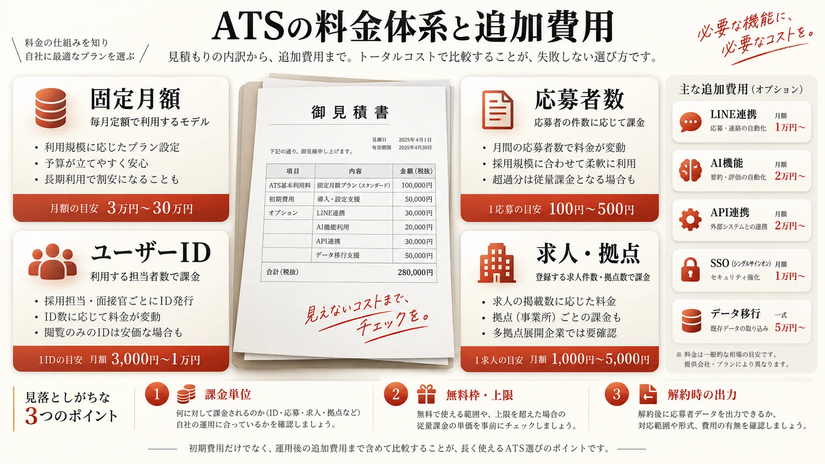 料金体系と追加費用を比較する方法の図解｜達人ラボ