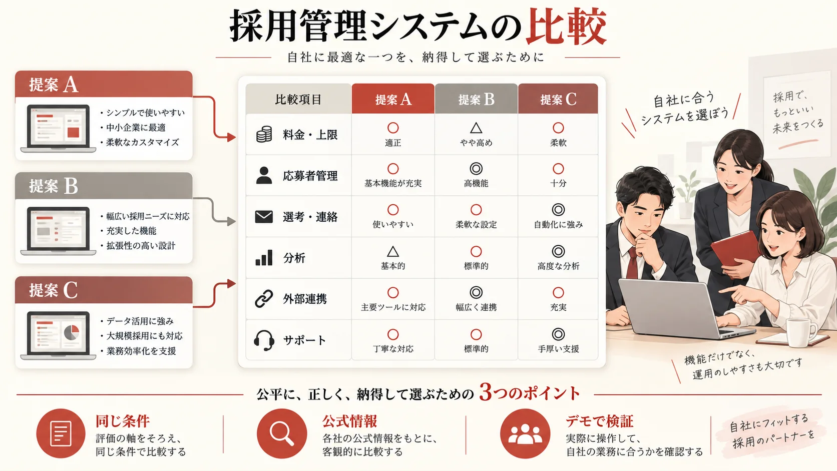 採用管理システムの公式料金・機能比較の図解｜達人ラボ