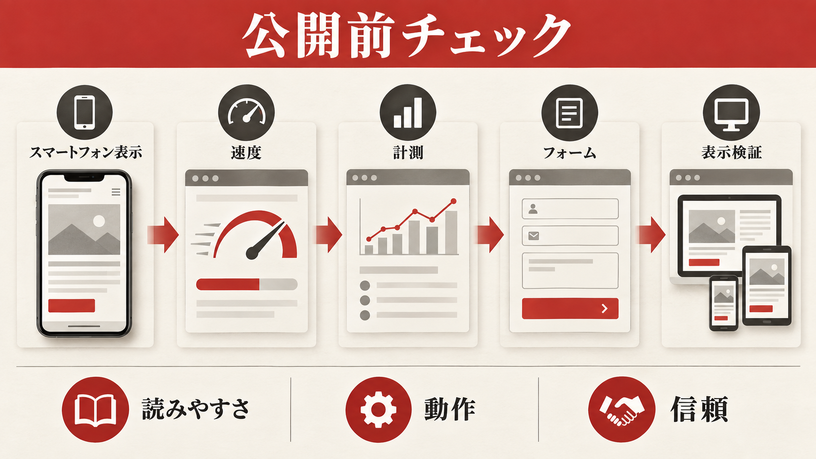 公開前チェックと制作会社への依頼方法の図解｜達人ラボ