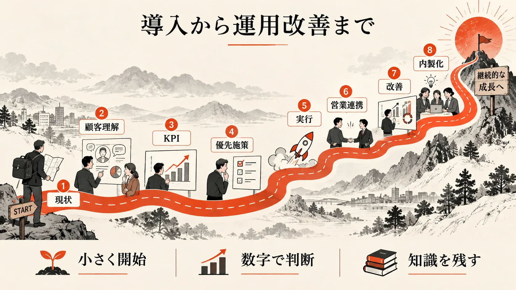 導入から運用改善までの進め方の図解|達人ラボ