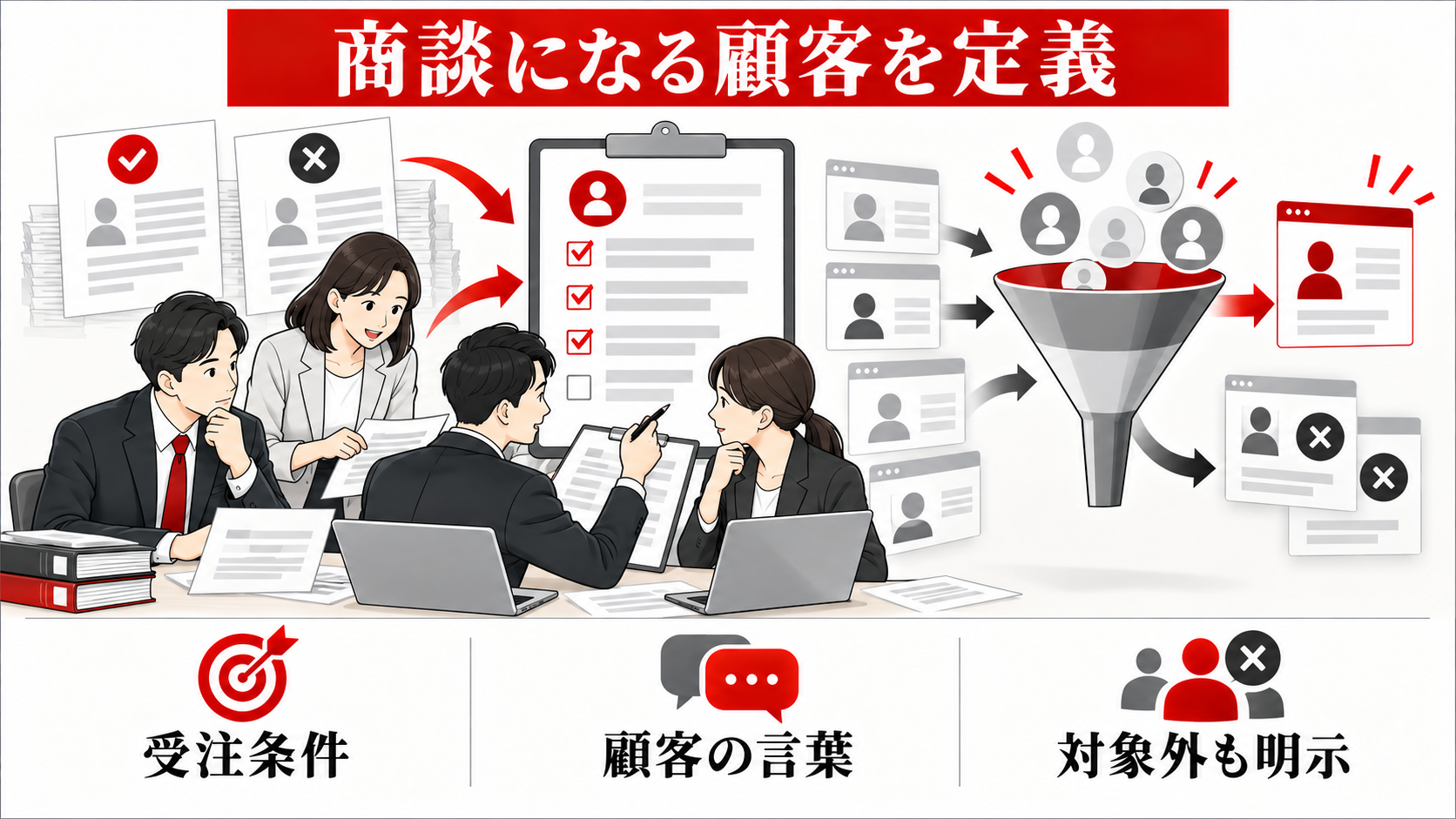 BtoB企業のSEO対策｜商談につながるキーワードと記事設計｜ideal-customerの図解