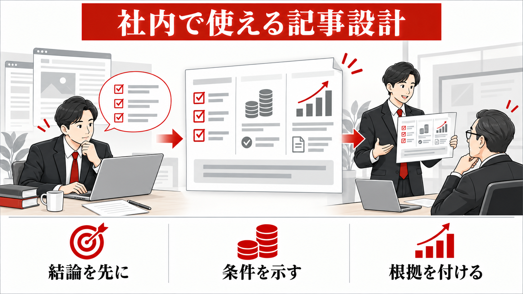 BtoB企業のSEO対策｜商談につながるキーワードと記事設計｜article-designの図解