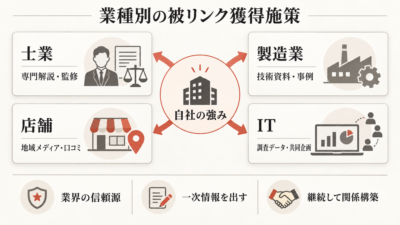 業種別・被リンク獲得のヒントの図解(達人ラボ)