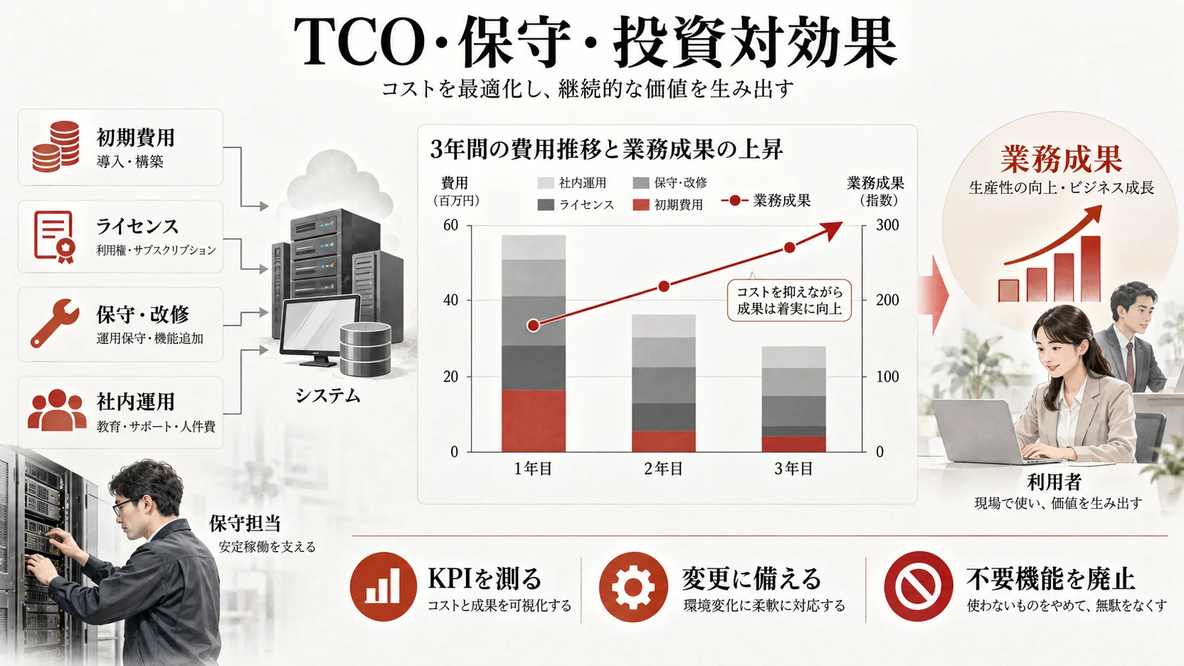 TCO・保守・投資対効果を管理するの図解|達人ラボ