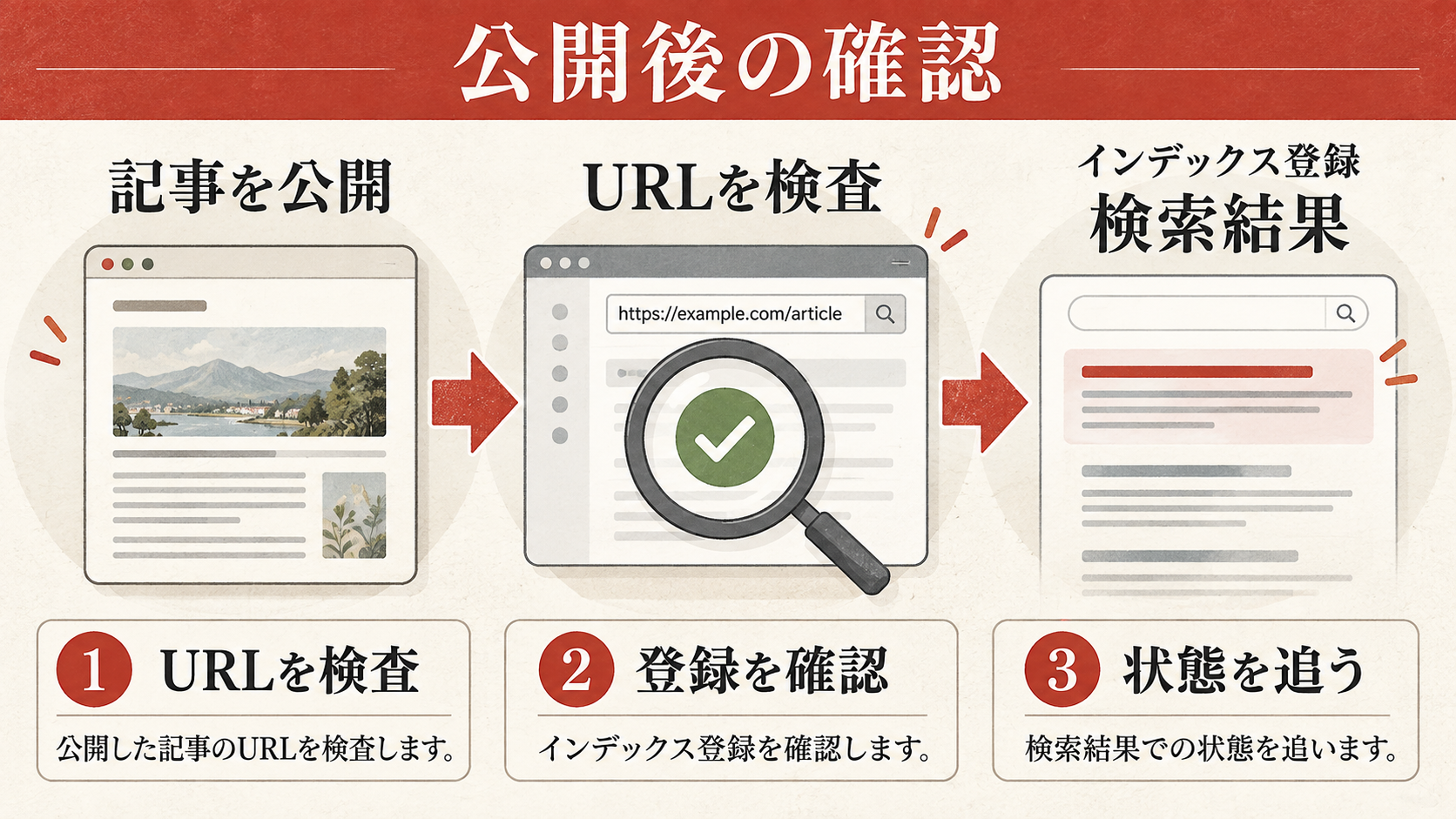 Google Search ConsoleでのURL検査とインデックス確認の画面(達人ラボ)
