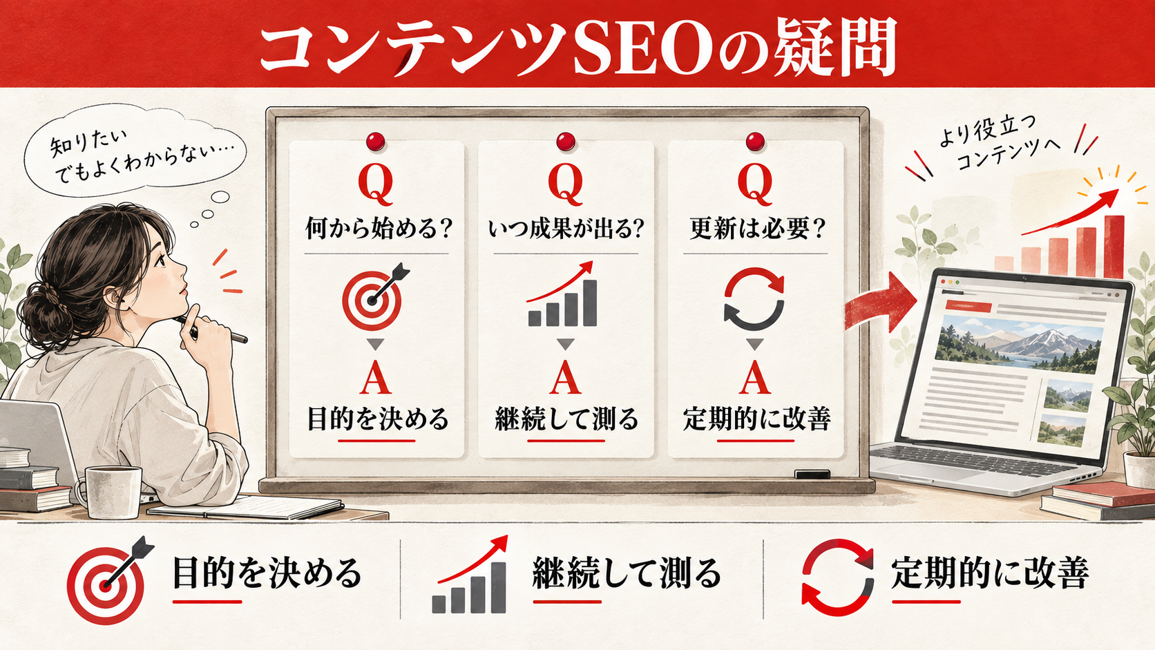 コンテンツSEOのよくある質問をまとめたFAQ図解(達人ラボ)