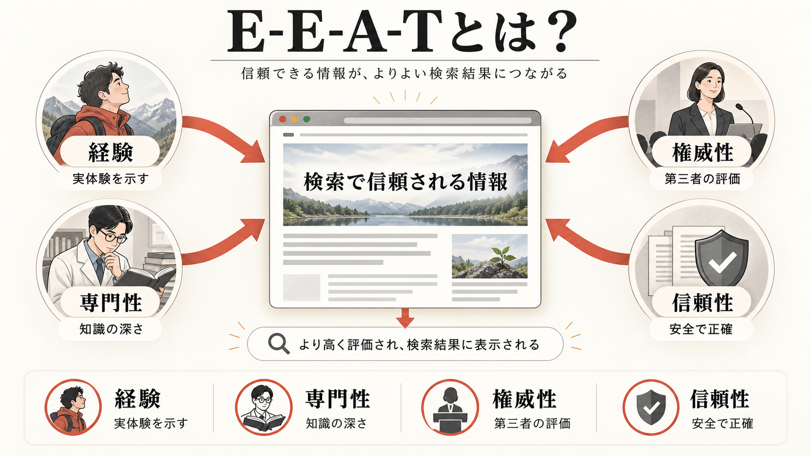 E-E-A-Tとは?を整理した図解(達人ラボ)