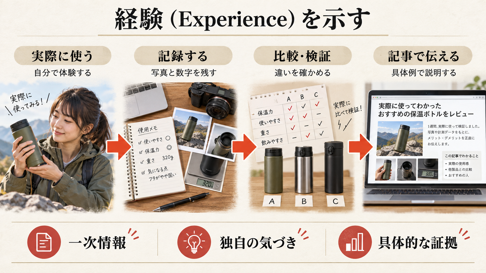 経験(Experience)を示すを整理した図解(達人ラボ)