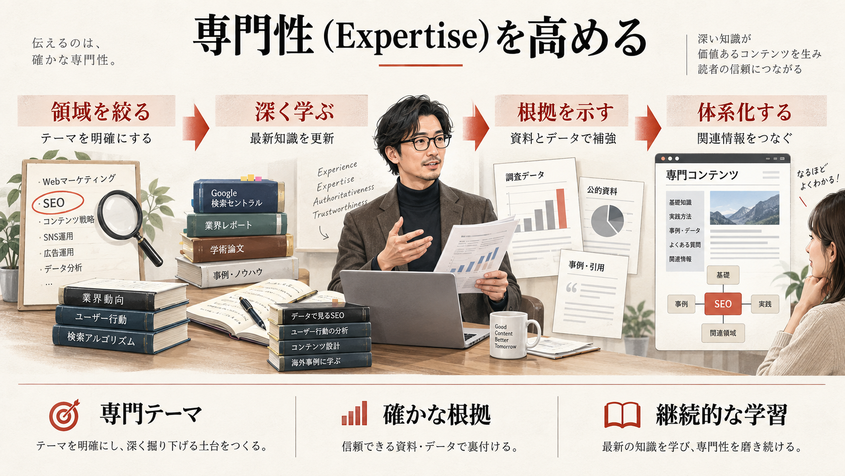 専門性(Expertise)を高めるを整理した図解(達人ラボ)