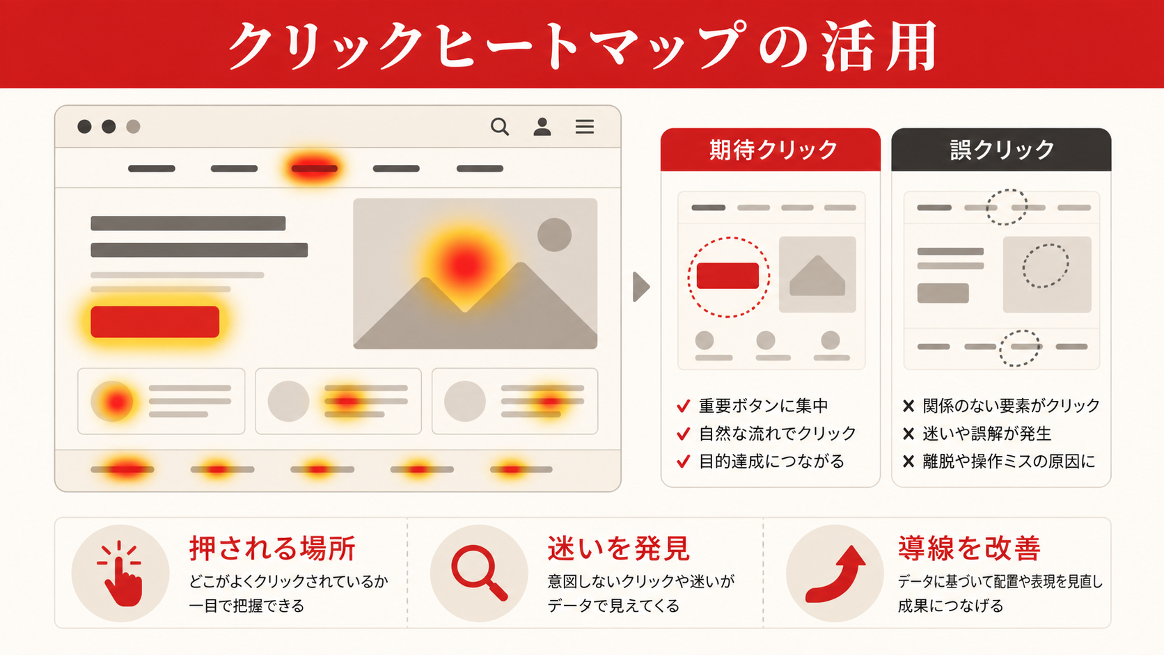 クリックヒートマップの活用を示す図（達人ラボ）