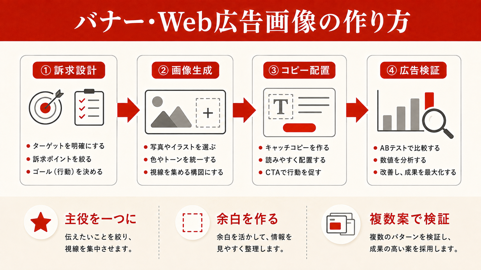バナー・Web広告画像の作り方を整理した図解（達人ラボ）