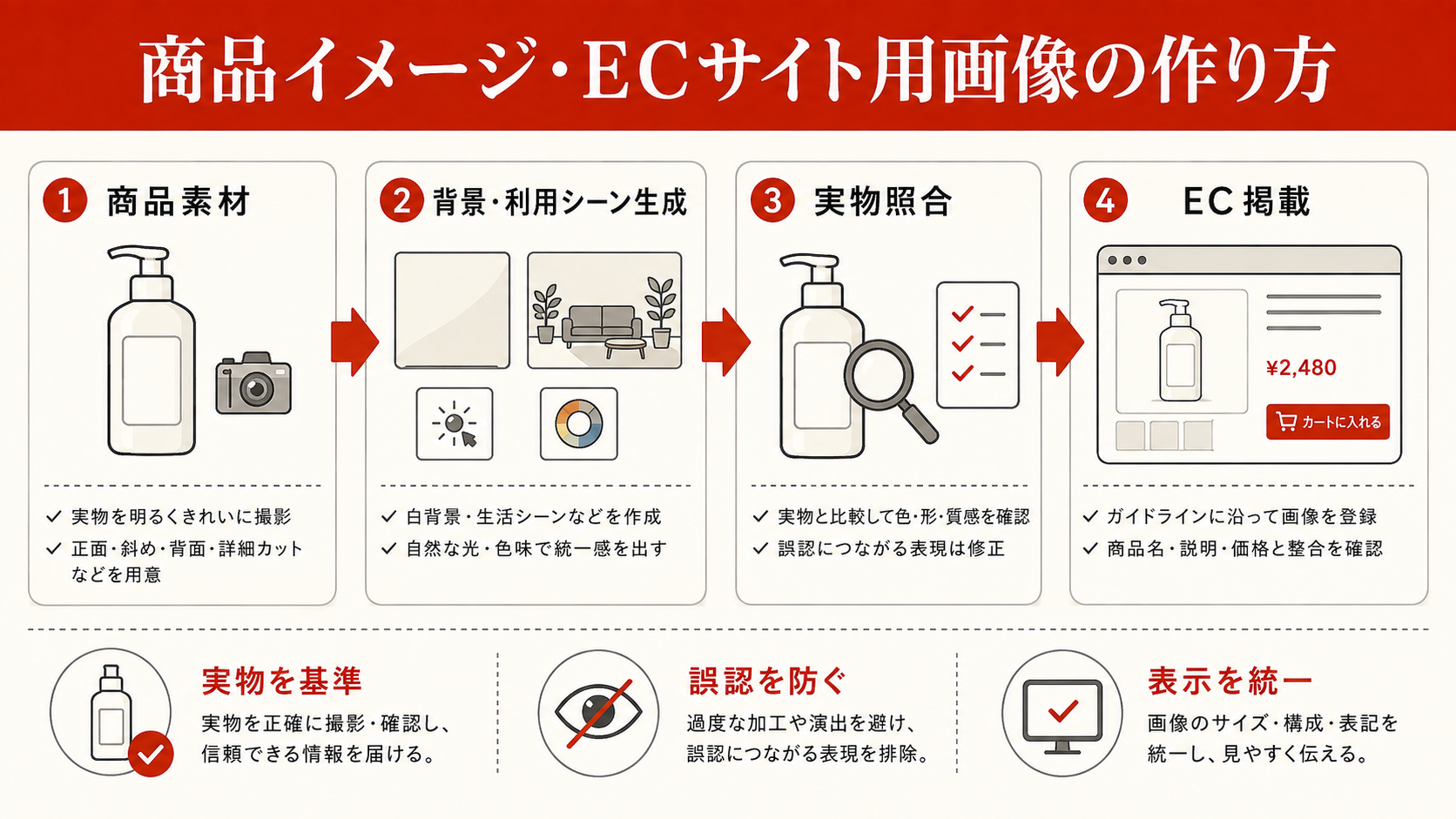 商品イメージ・ECサイト用画像の作り方を整理した図解（達人ラボ）