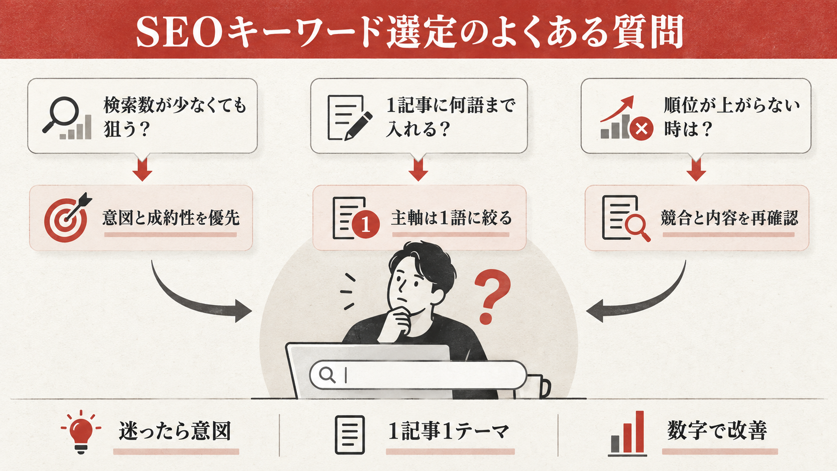 SEOキーワード選定の用語集を示す図解（達人ラボ）