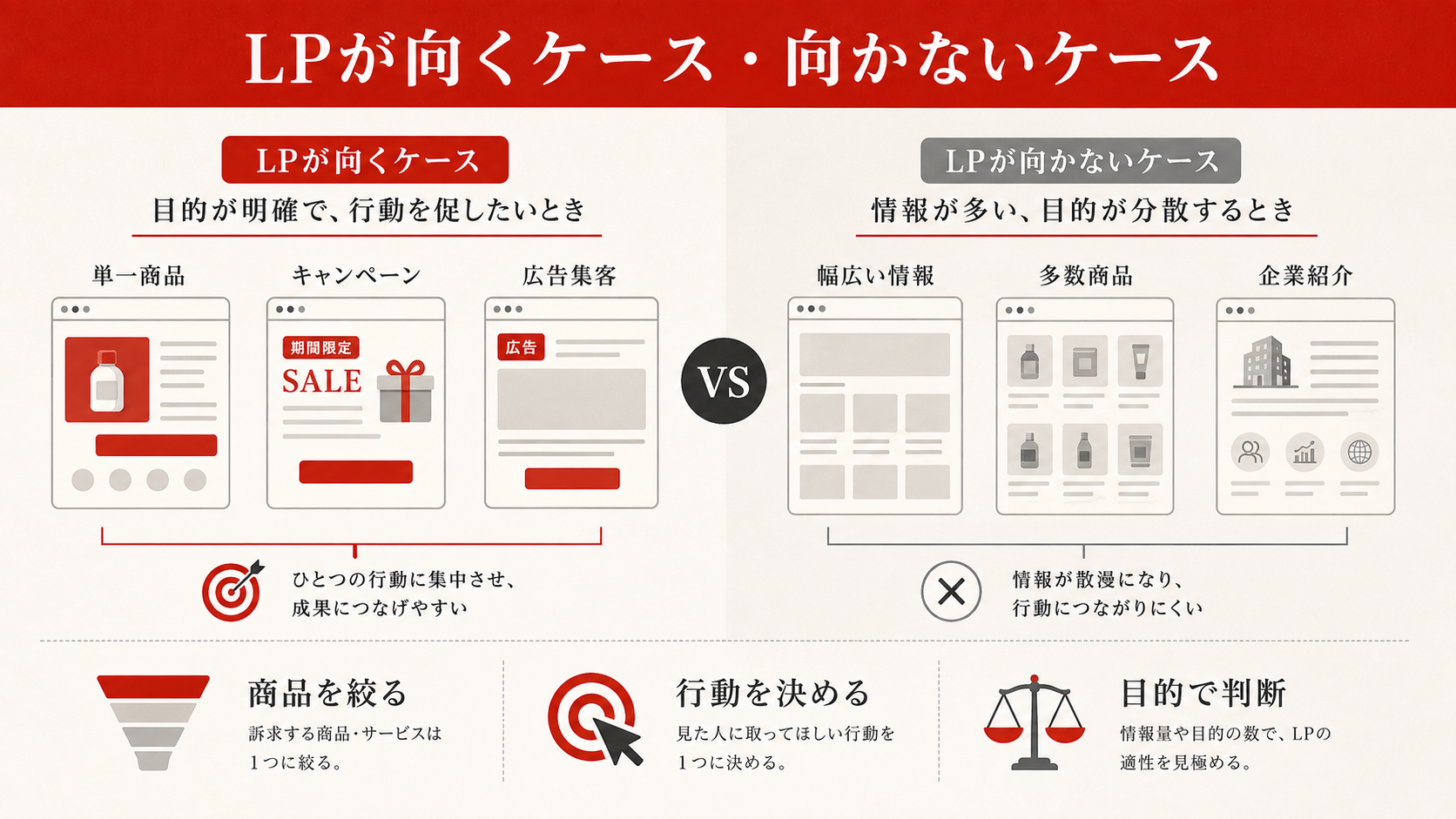 LPが向いているケース・向かないケース