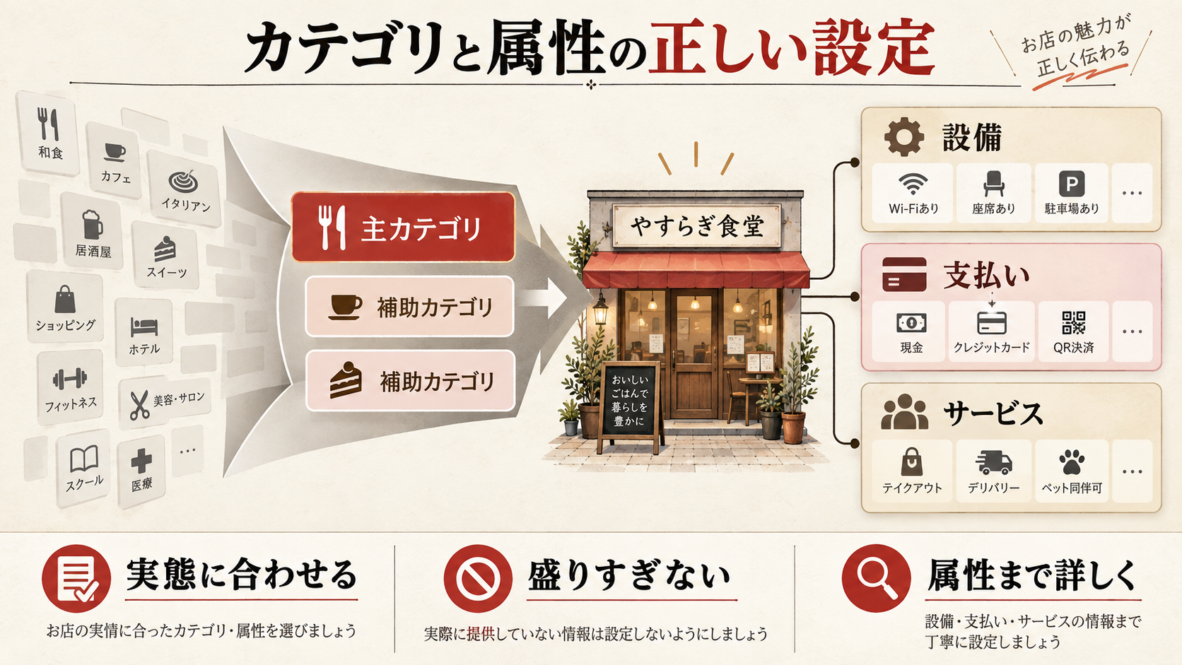 カテゴリと属性の正しい設定を整理した図解（達人ラボ）
