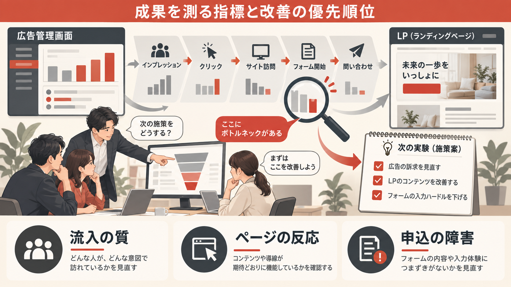 成果を測る指標と改善の優先順位の図解｜達人ラボ