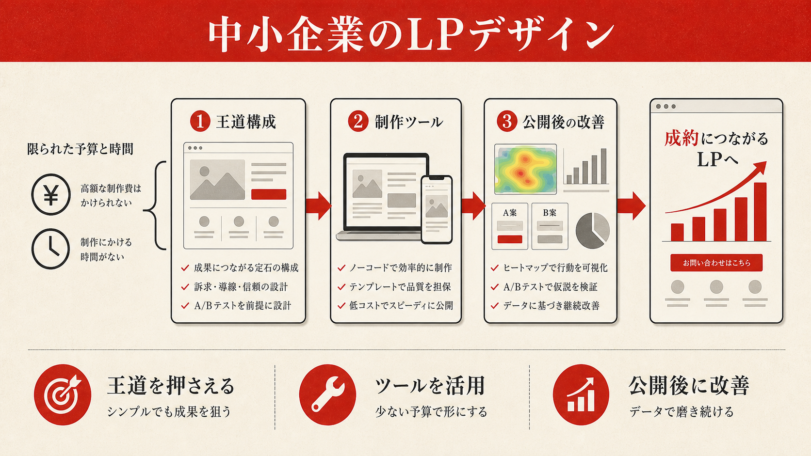 中小企業のLPデザインを示す図（達人ラボ）