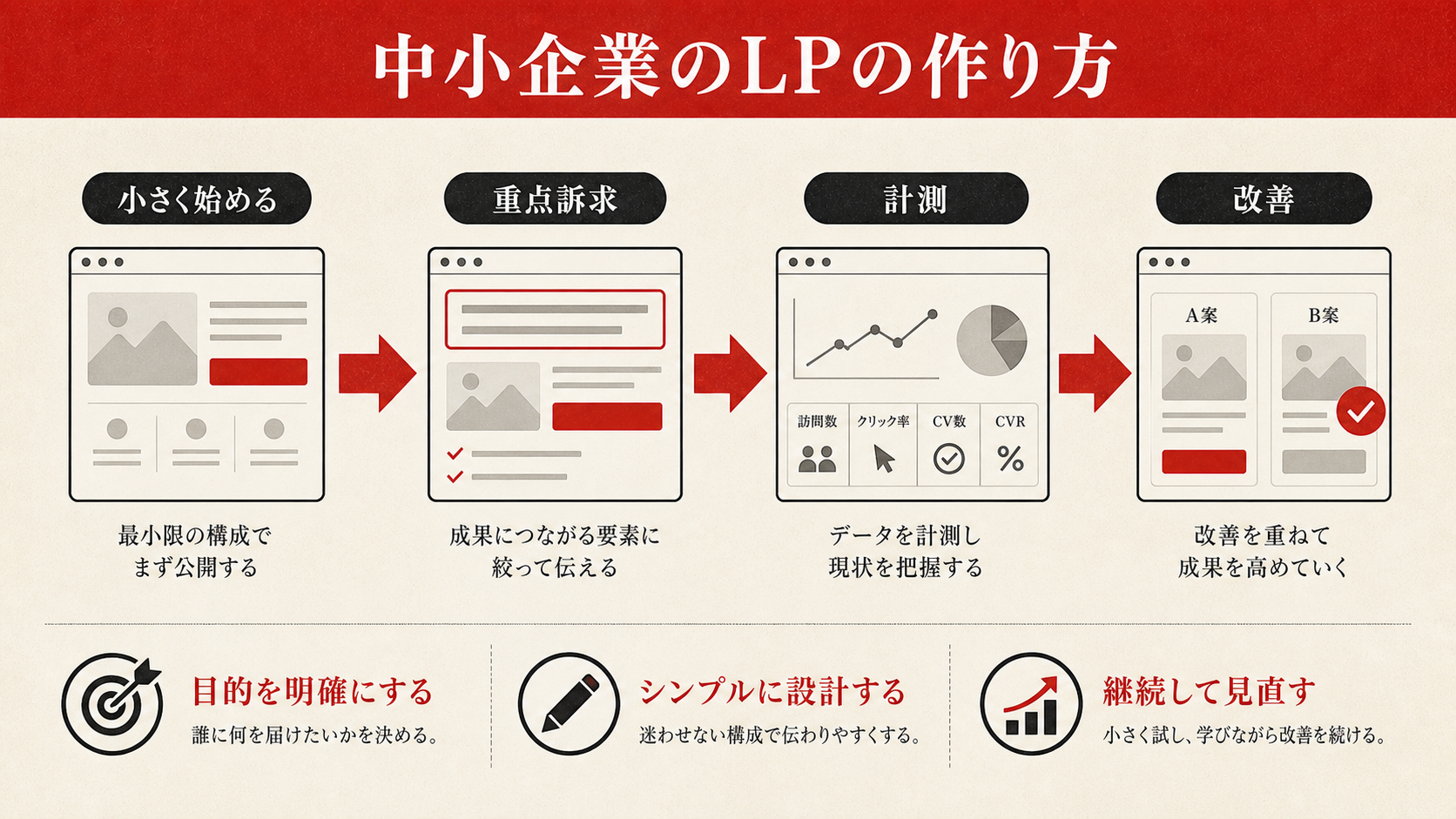 中小企業のLPの作り方を示す図（達人ラボ）