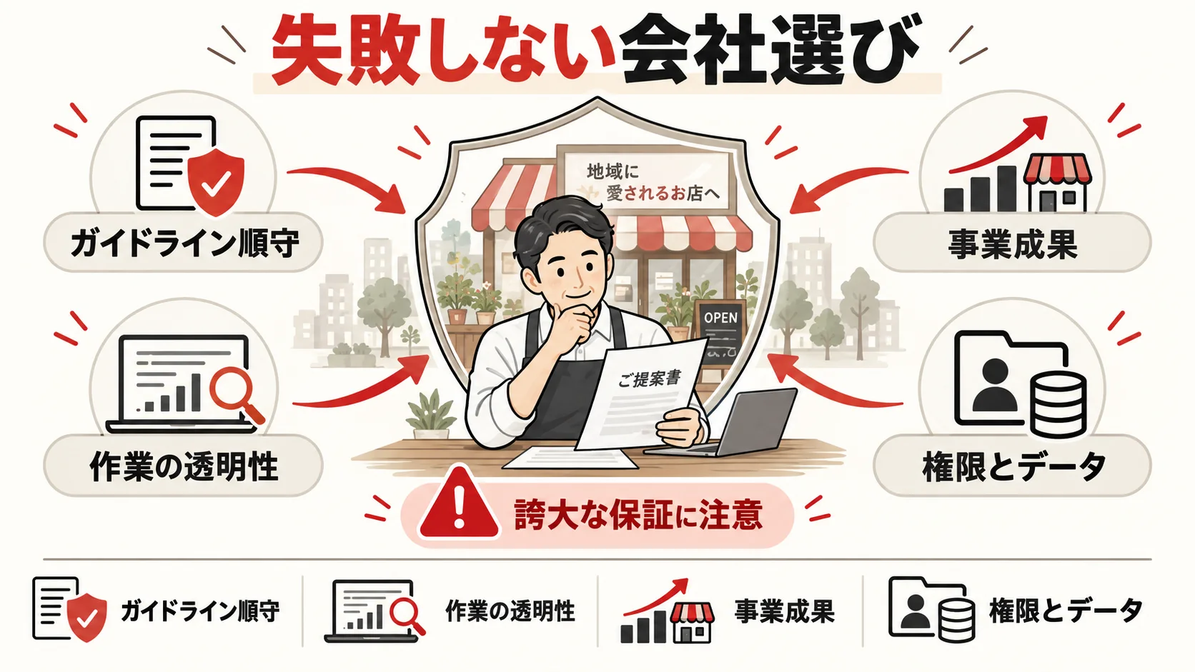 失敗しないMEO対策会社の選び方の図解｜達人ラボ