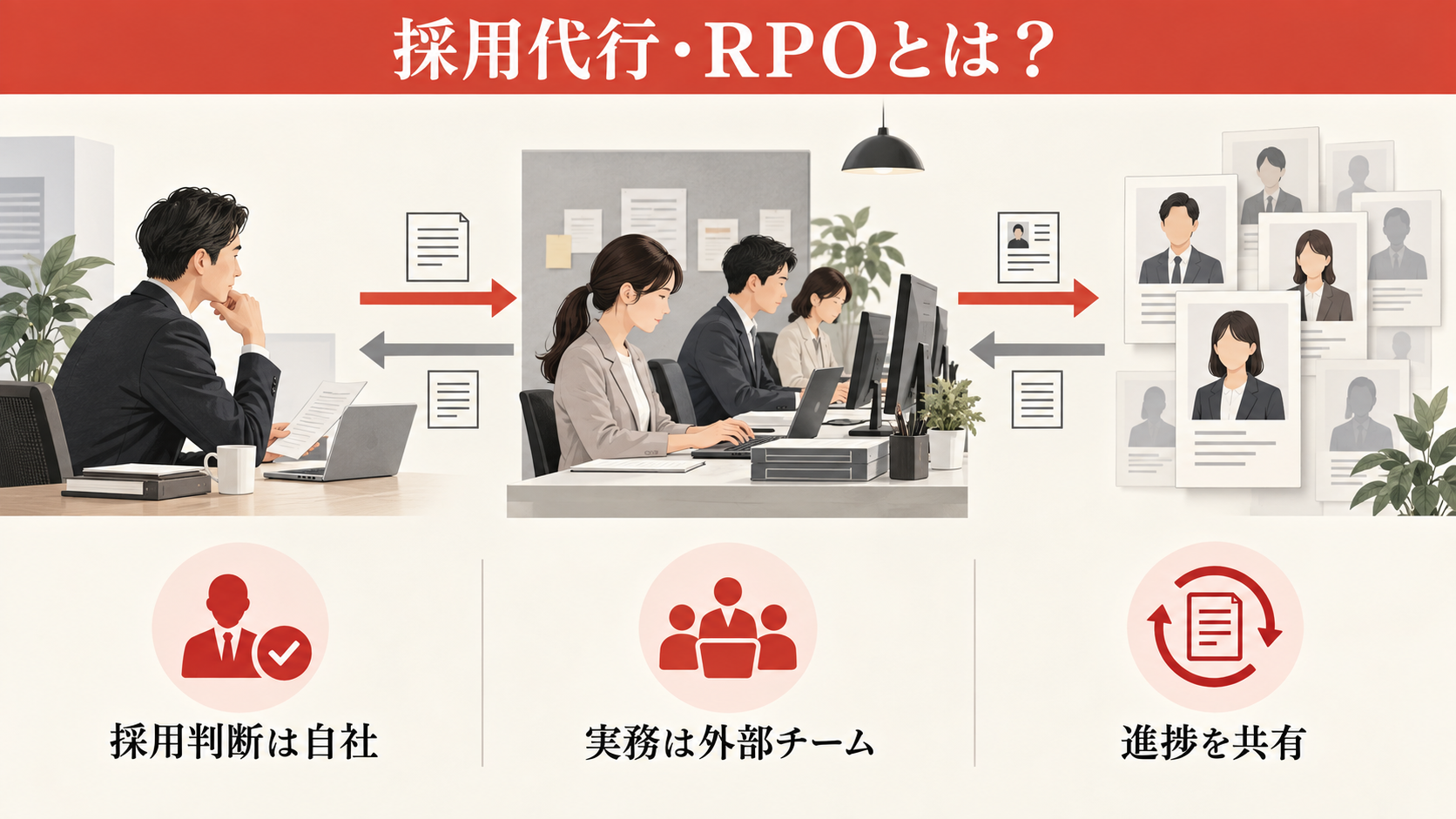 採用代行・RPOとは？人材紹介との違いの図解｜達人ラボ