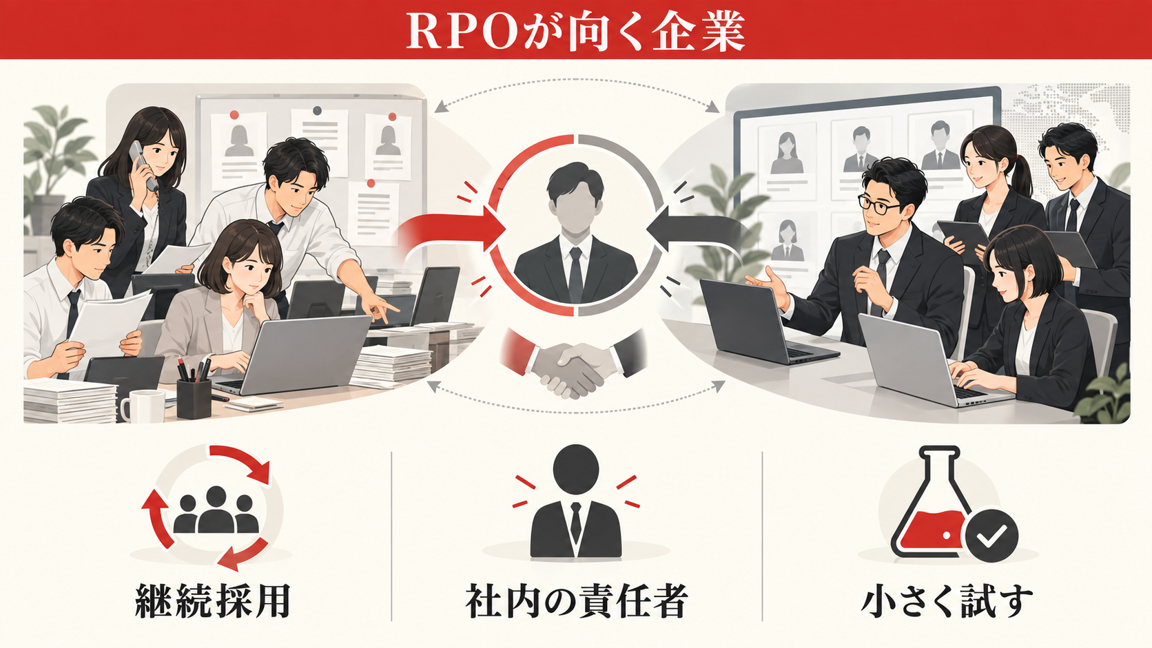 採用代行が向いている企業・向いていない企業の図解｜達人ラボ