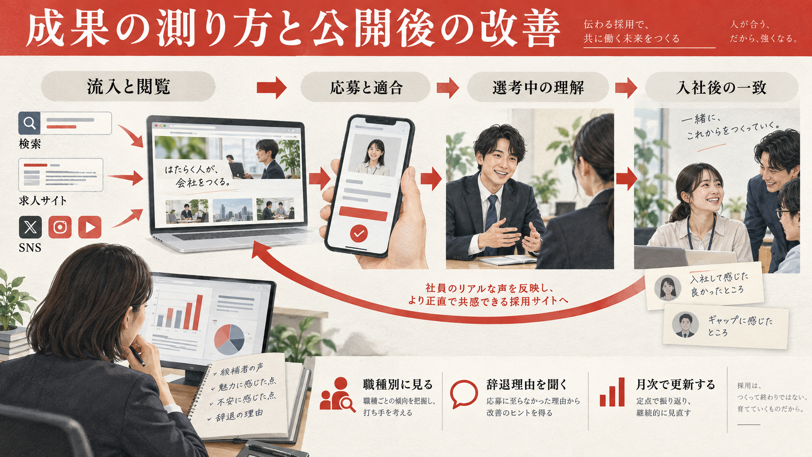 成果の測り方と公開後の改善の図解|達人ラボ