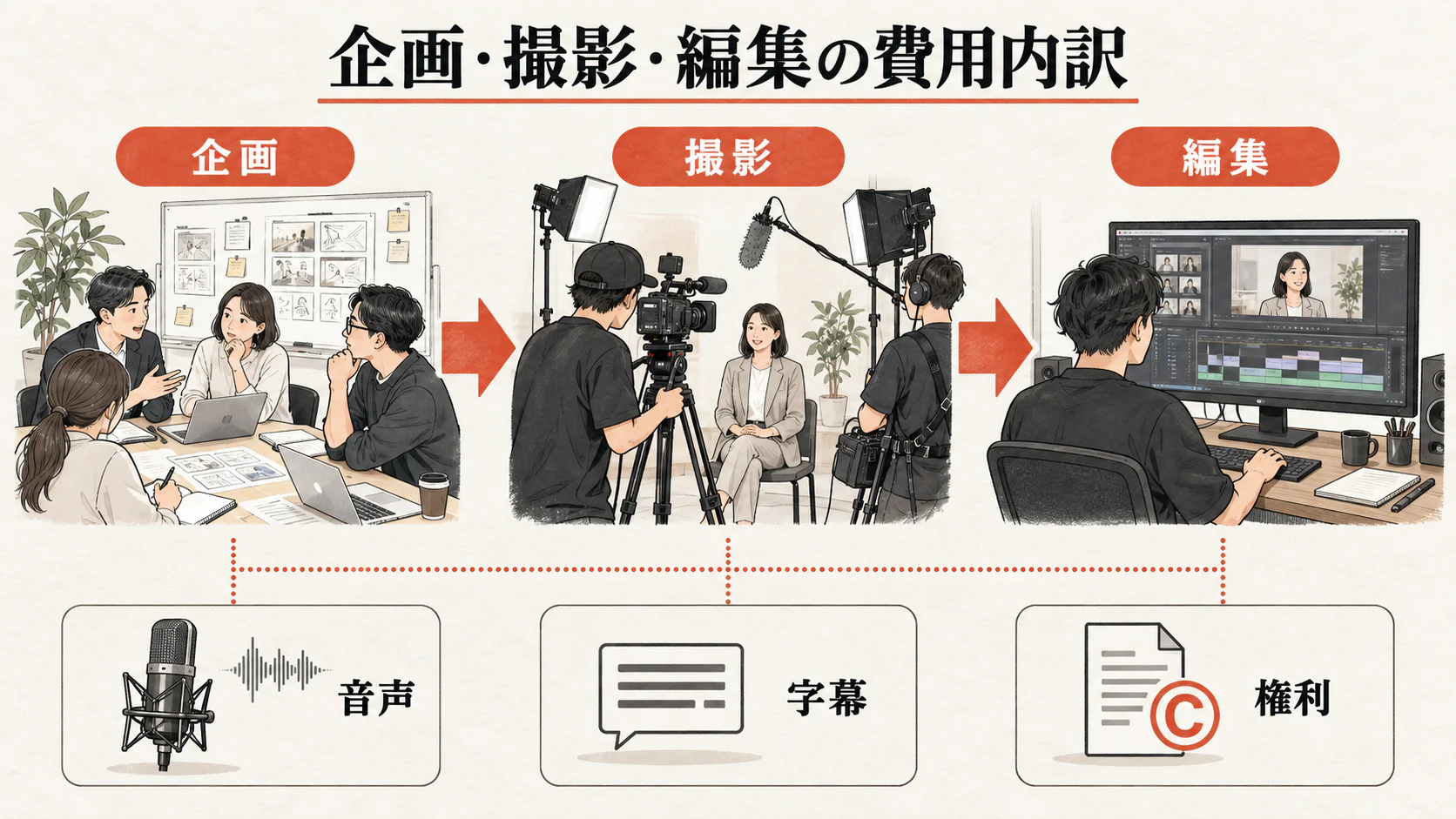 企画・撮影・編集の費用内訳の図解|達人ラボ