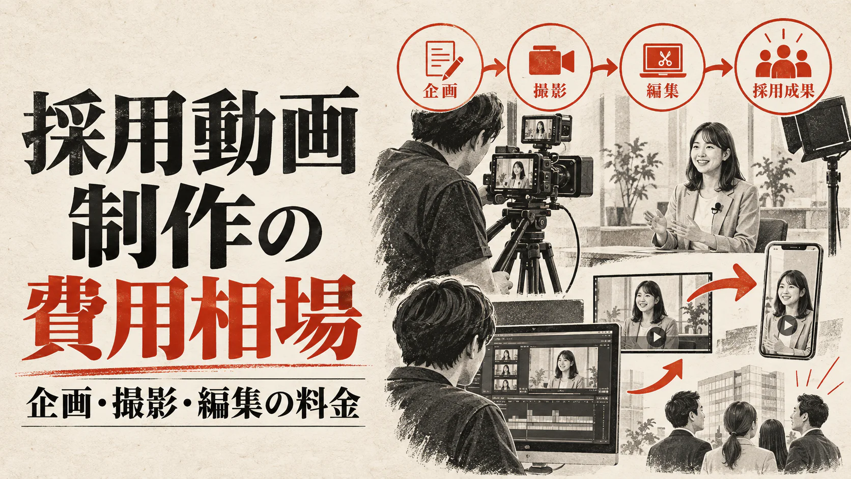 採用動画制作の費用相場｜企画・撮影・編集の料金と会社の選び方【2026年版】｜アイキャッチ