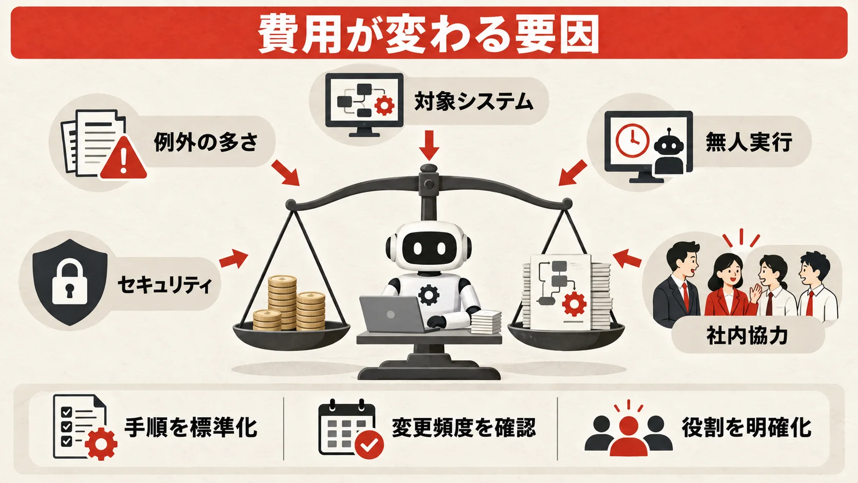 費用が変わる要因の図解|達人ラボ
