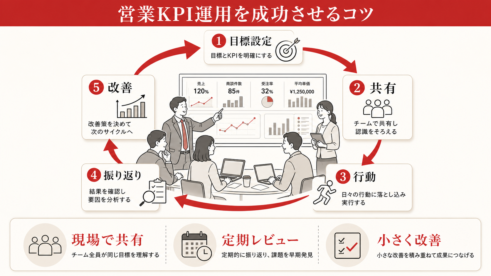 営業KPI運用を成功させるコツを示すチェックリスト(達人ラボ)