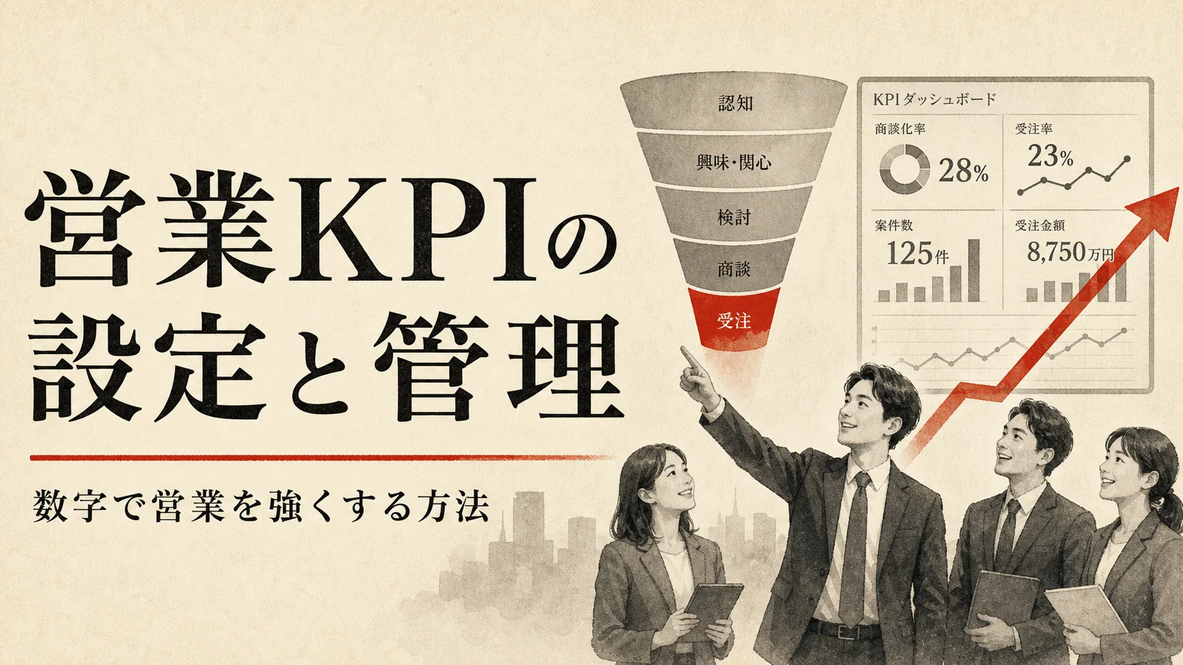 営業KPIの設定と管理｜数字で営業を強くする方法｜アイキャッチ