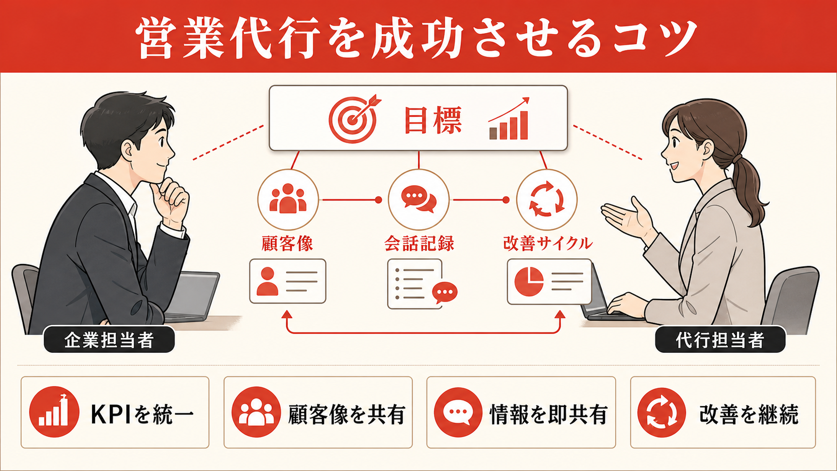 営業代行を成功させるコツを示すチェックリスト（達人ラボ）