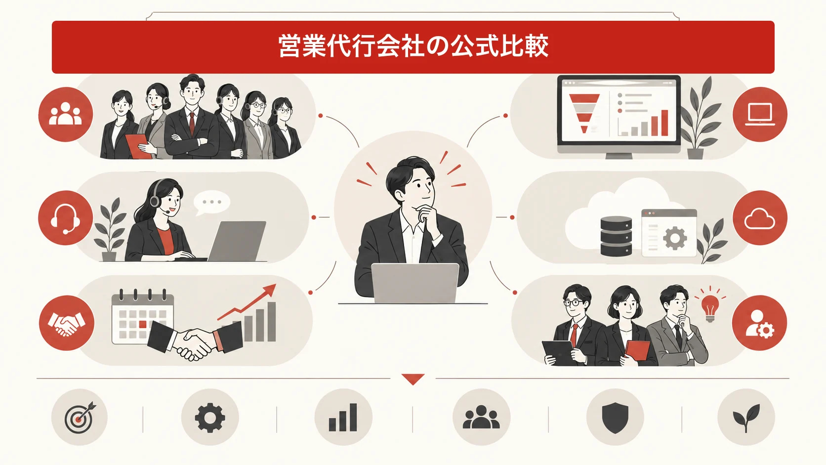 営業代行会社の公式比較の図解|達人ラボ