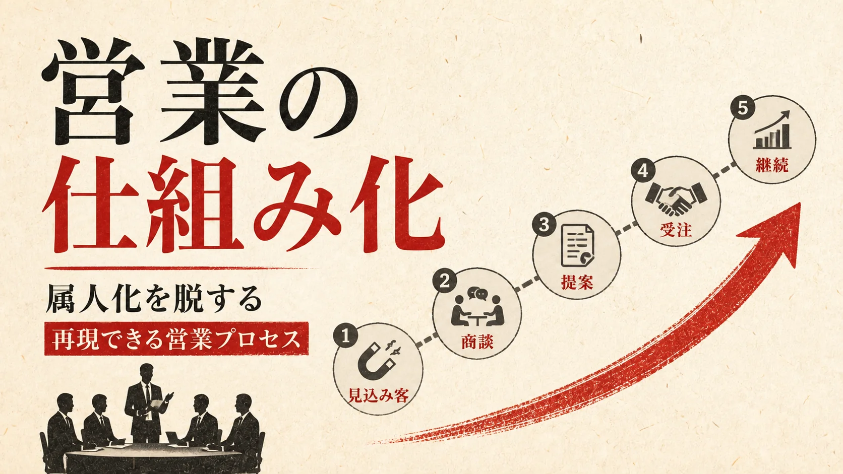 中小企業の営業を仕組み化する方法｜属人化を脱する営業プロセス設計｜アイキャッチ