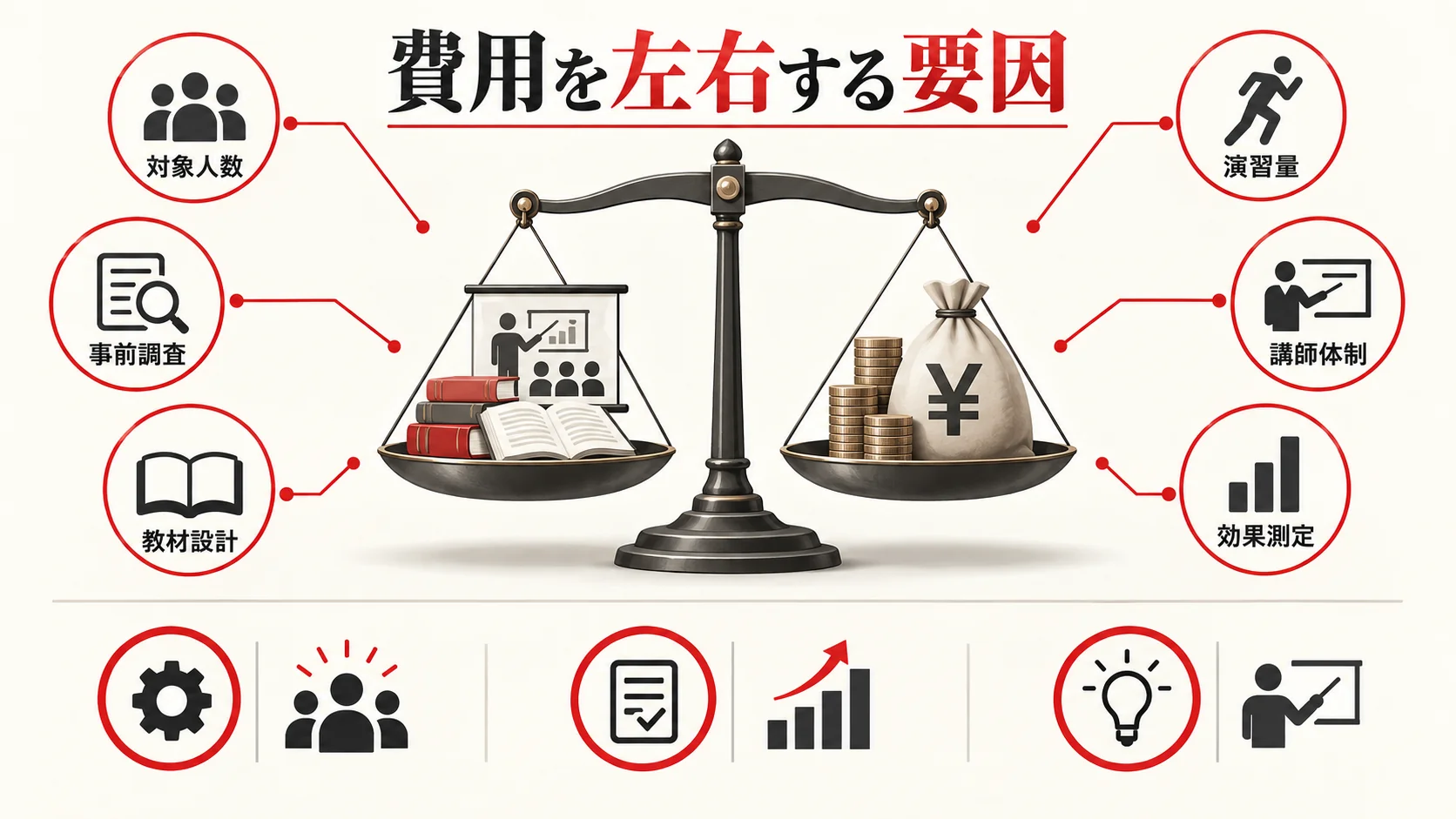 費用を左右する主な要因の図解｜達人ラボ