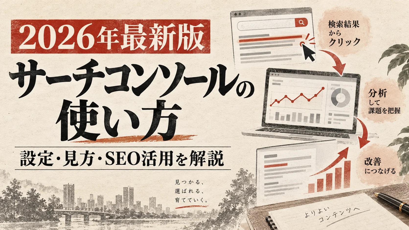 サーチコンソールの使い方｜初心者向けに設定・見方・SEO活用を解説【2026年版】｜アイキャッチ
