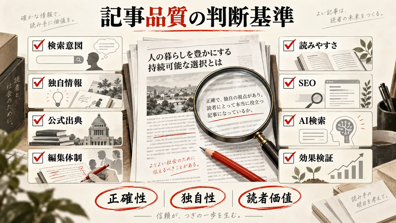 品質を判断するチェックポイントの図解｜達人ラボ