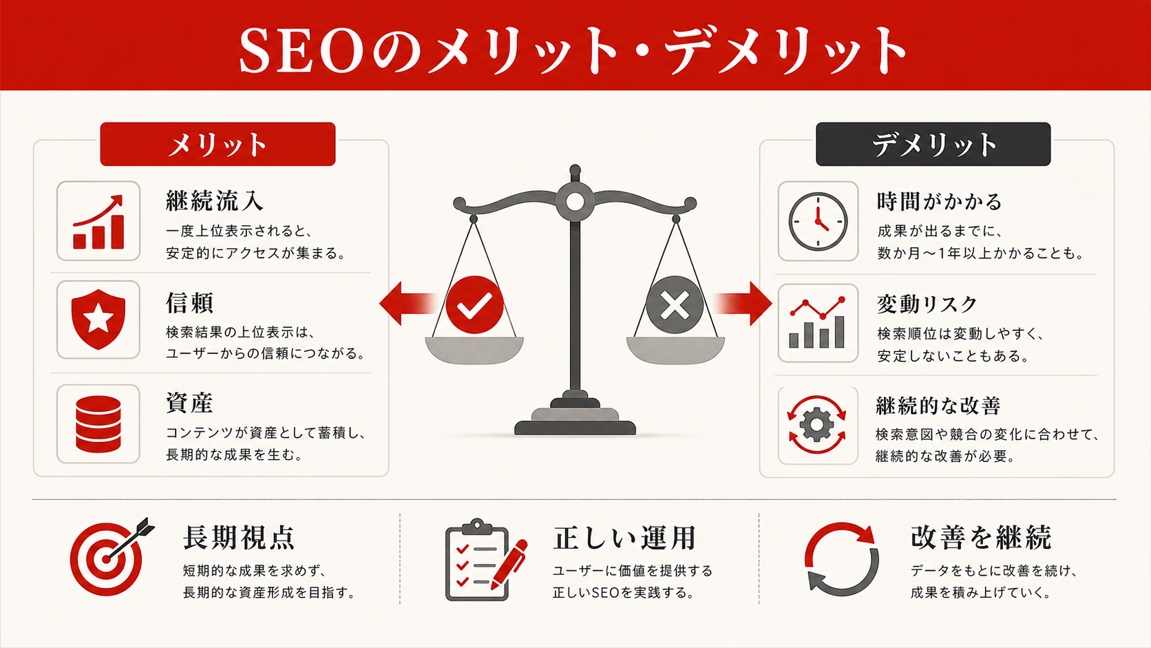 SEOのメリット・デメリット