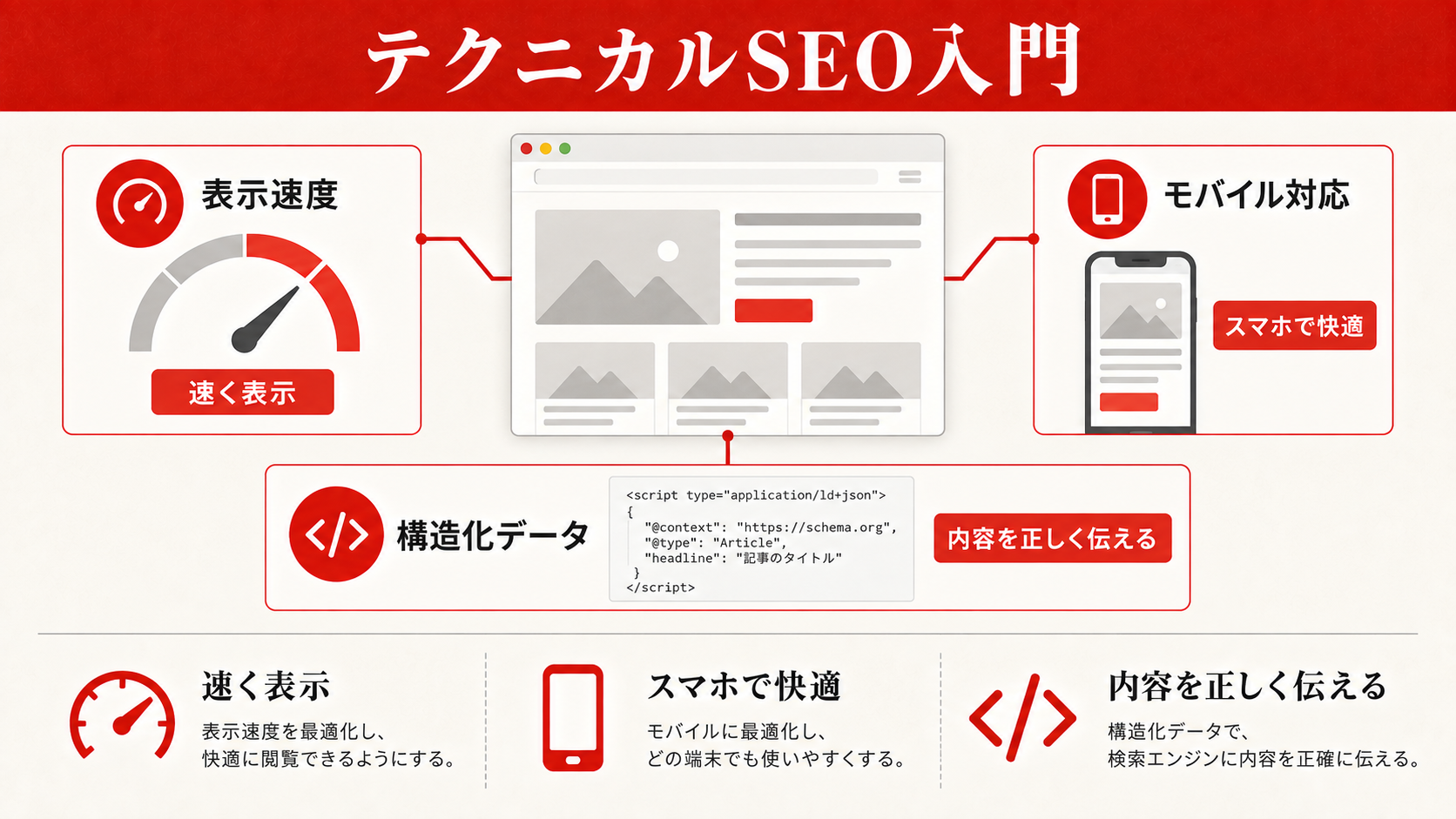 テクニカルSEO入門（表示速度・モバイル・構造化データ）
