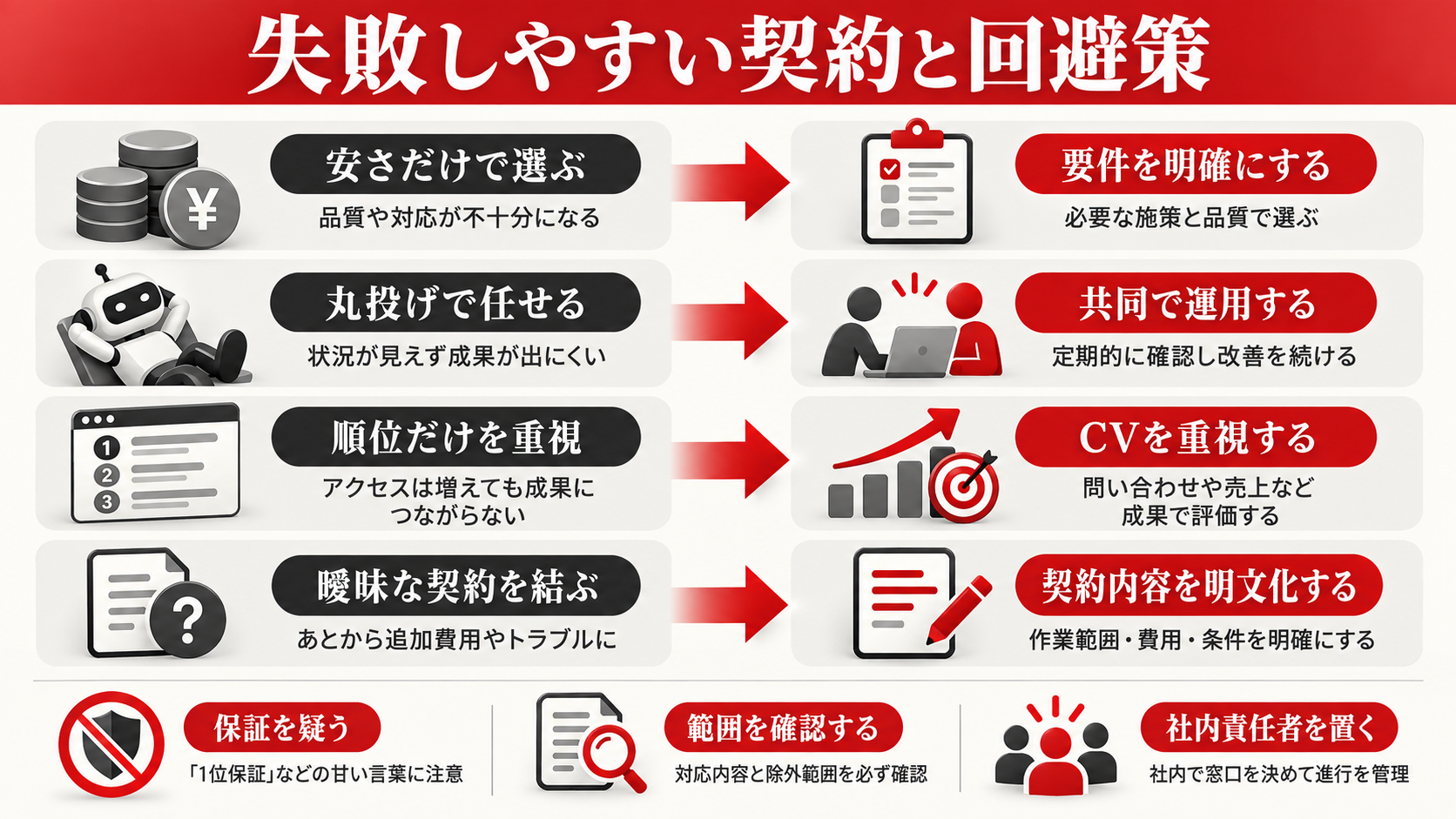 SEOコンサルティングの費用相場｜契約内容・料金体系・依頼先の選び方【2026年版】｜章図解7